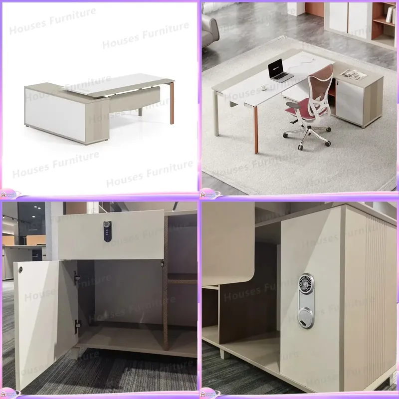 Office Tech Management - L Shaped Executive Desk Modern Office