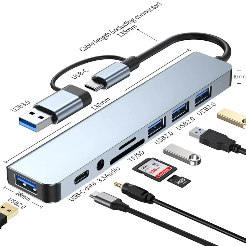 Docking Station Usb C - 8 In 2 USB-C Hub With