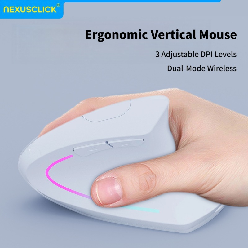 Ergonomic Mouse Vertical - NexusClick Vertical Ergonomic Wireless Mouse,Bluetooth 2.4G
