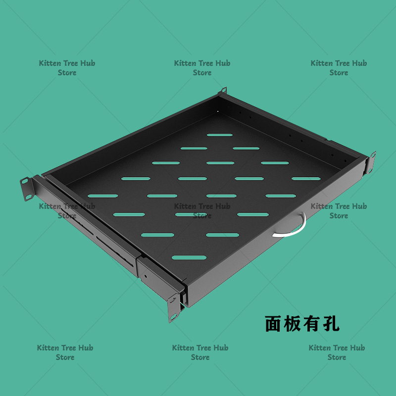 Server Rack Shelf - 1U Drawer Keyboard Tray for Network