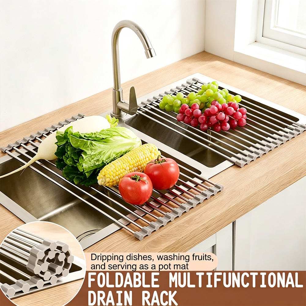 Server Rack Shelf - Kitchen Multifunctional Foldable Sink Drain Rack