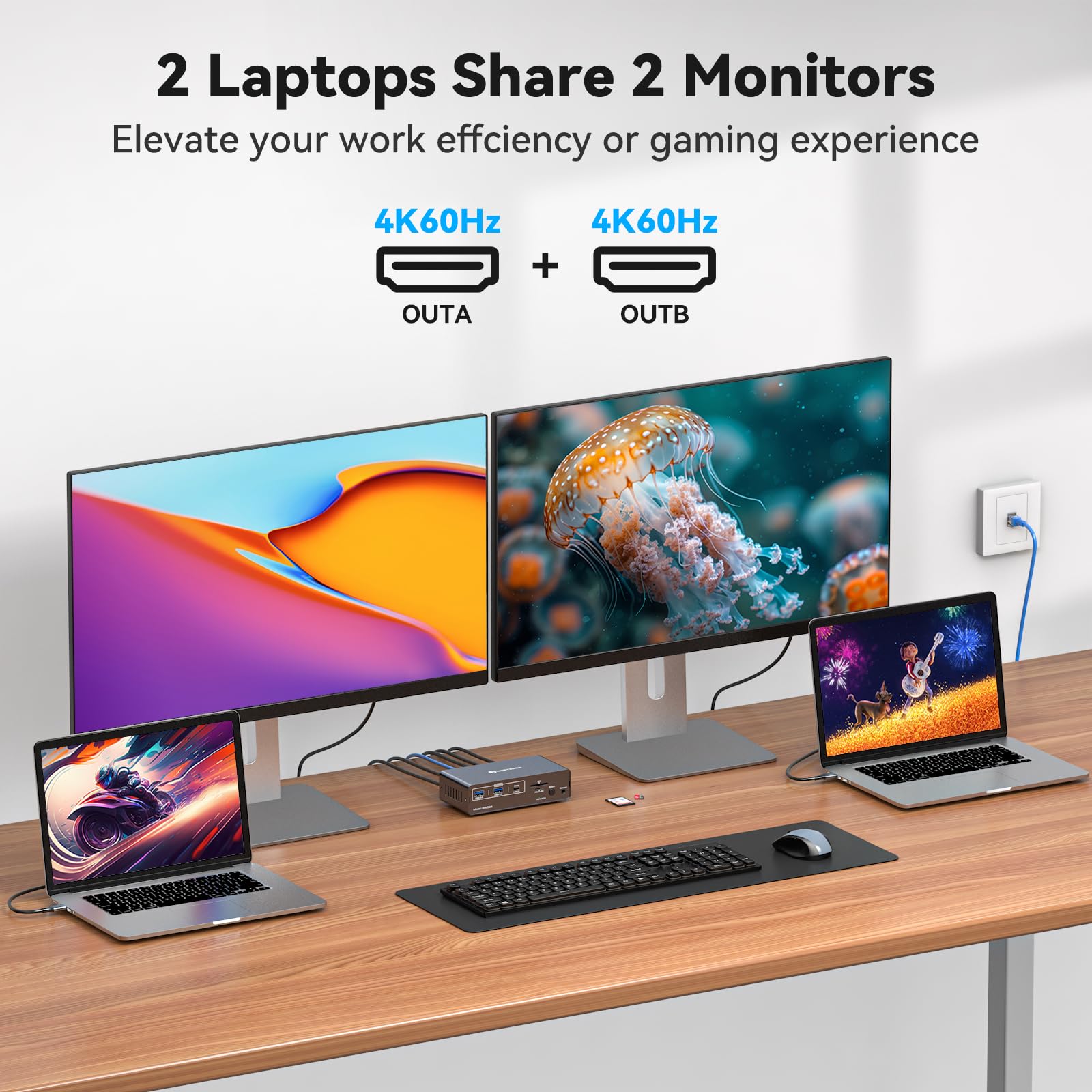 USB C KVM Switch 2 Monitors 2  - Docking Station Usb C review and price